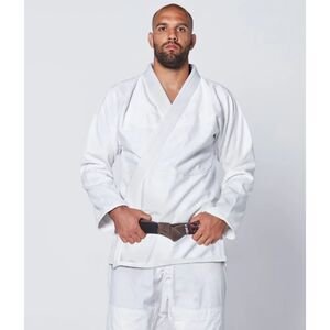 Men's Essential White Brazilian Jiu Jitsu BJJ Gi White with White Belt Size A1